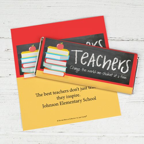 Personalized Bonnie Marcus Teacher Appreciation Books Chocolate Bar Wrappers