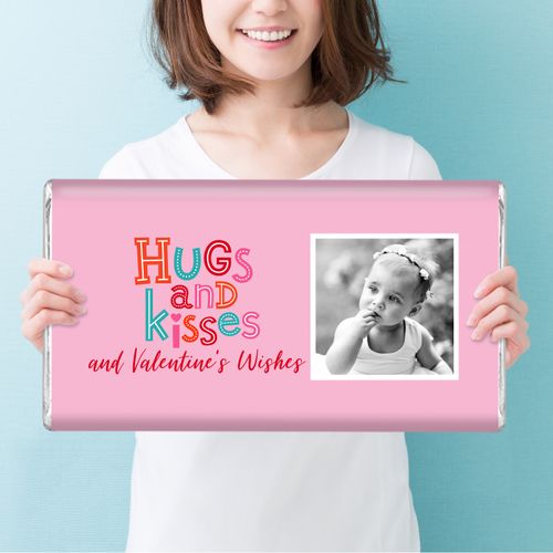 Personalized Valentine's Day Hugs and Kisses Giant 5lb Hershey's Chocolate Bar