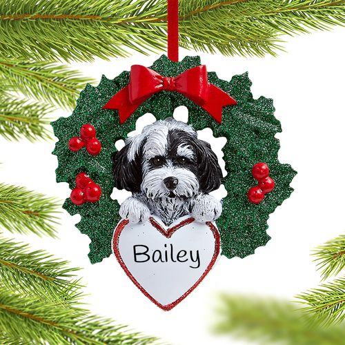 Personalized Havanese Dog with Wreath