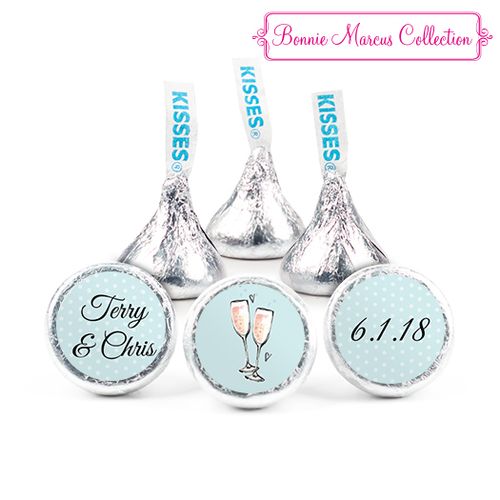 Personalized Hershey's Kisses - Anniversary Bubbly Party Blue