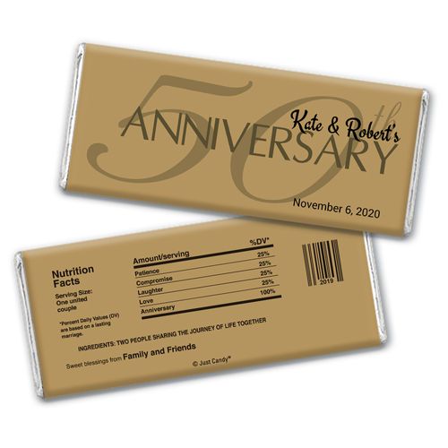 Anniversary Party Favors Personalized Chocolate Bar Wrappers 50th Anniversary Chocolate Favor