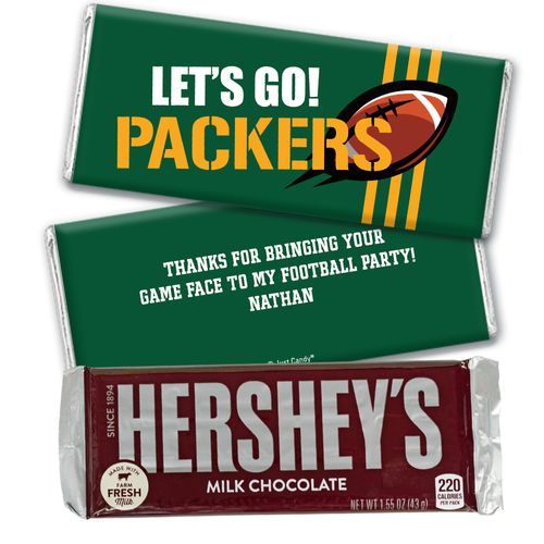 Personalized Packers Football Party Hershey's Hershey's Milk Chocolate Bar & Wrapper