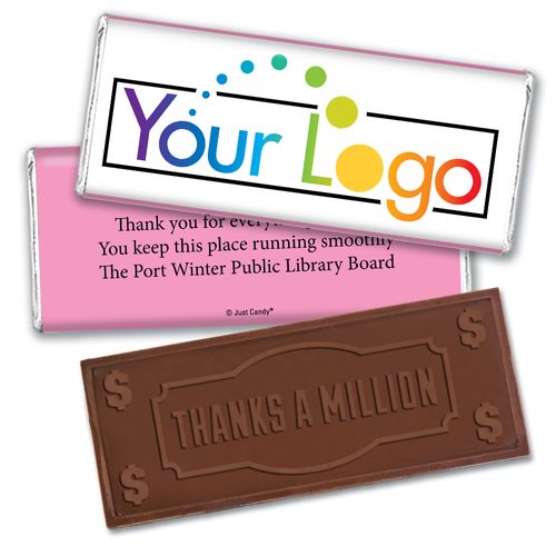 Personalized Business Promotional Add Your Logo Embossed Thanks a Million Chocolate Bar