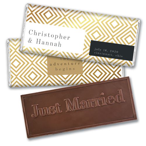 Personalized Love & Bliss Wedding Embossed Chocolate Bars