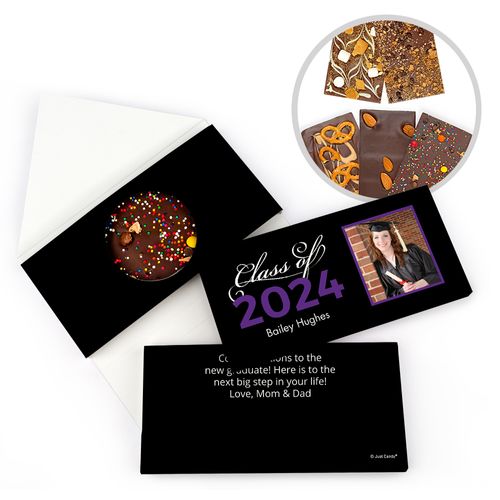 Personalized Class Photo Graduation Gourmet Infused Belgian Chocolate Bars (3.5oz)