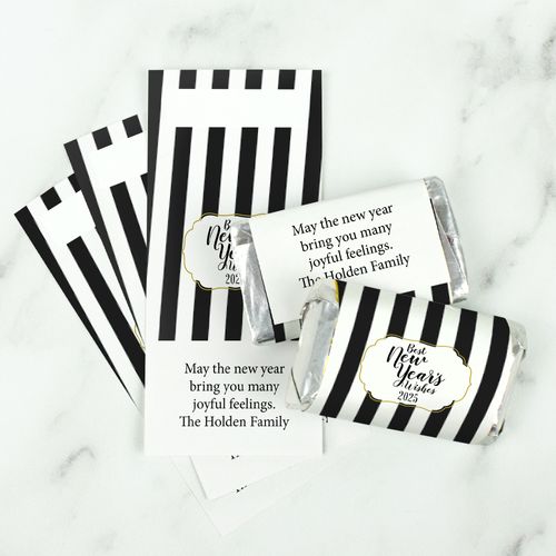 Personalized New Years Stripes HERSHEY'S MINIATURE Wrappers