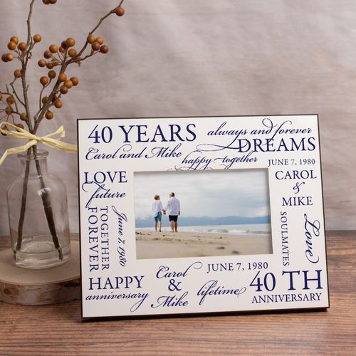 Personalized Picture Frame - Wedding Anniversary Word Cloud