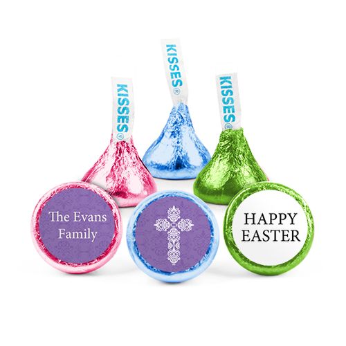 Personalized Easter Purple Cross Hershey's Kisses