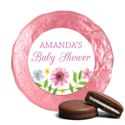 Personalized Bonnie Marcus Flower Wreath Baby Shower Milk Chocolate Covered Oreos