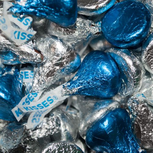Hershey's Kisses Dark Blue & Silver Foil Candy