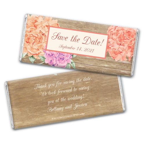 Blooming Joy Save the Date Personalized Candy Bar - Wrapper Only