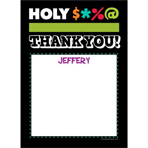Holy Bleep Milestone Personalized Thank You Note