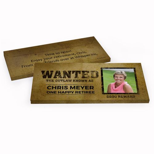 Deluxe Personalized Wanted Retirement Hershey's Chocolate Bar in Gift Box