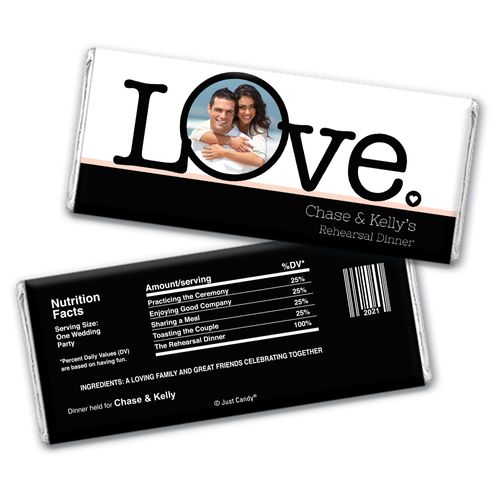Love Dinner Rehearsal Dinner Favor Personalized Candy Bar - Wrapper Only