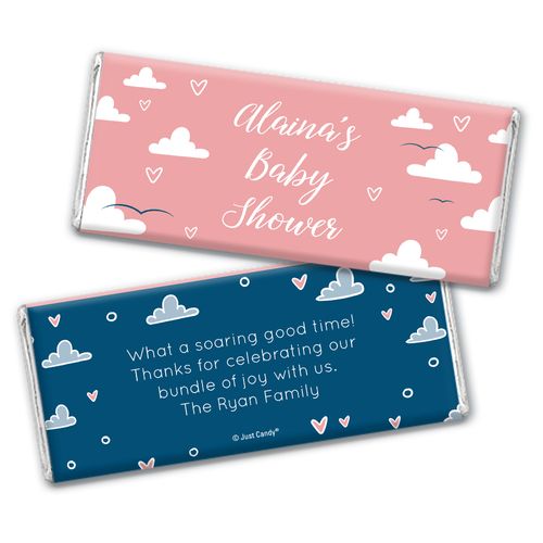 Here Comes the Cuddly Clouds Personalized Chocolate Bar Wrappers