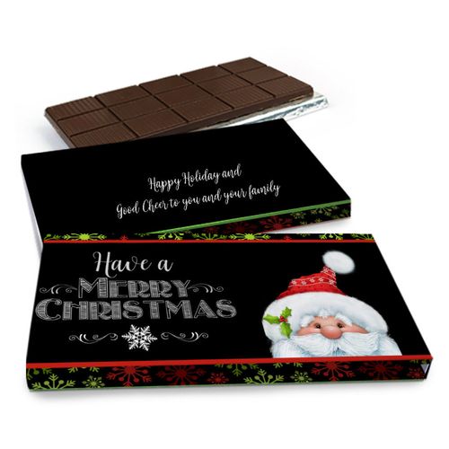 Deluxe Personalized Chalkboard Santa Christmas Chocolate Bar in Gift Box (3oz Bar)