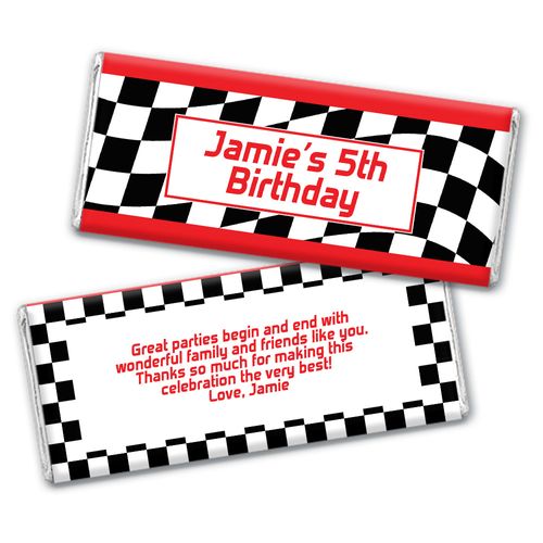 Birthday Racing Themed Personalized Hershey's Chocolate Bar Wrappers