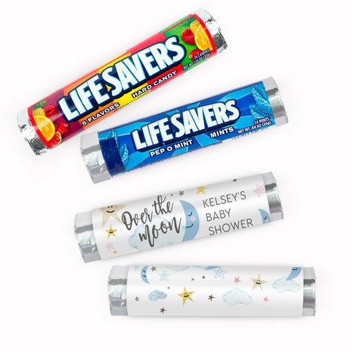 Personalized Baby Shower Over the Moon Lifesavers Rolls (20 Rolls)