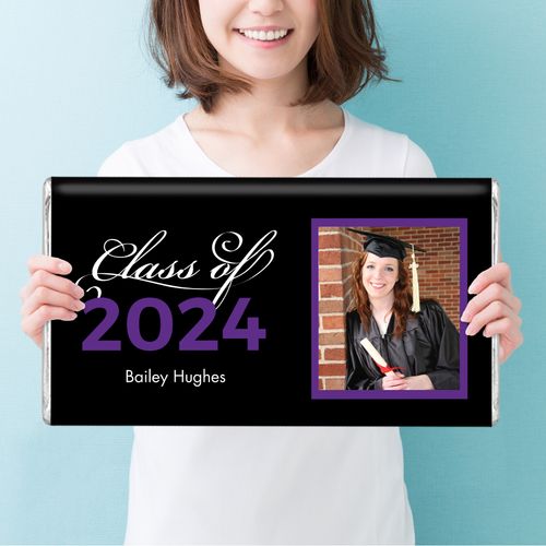 Personalized Purple Graduation Giant 5lb Hershey's Chocolate Bar Photo Class Of