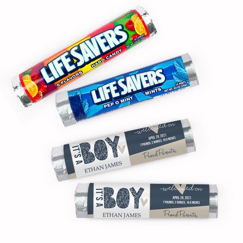 Personalized Birth Announcement It's a Boy Lifesavers Rolls (20 Rolls)