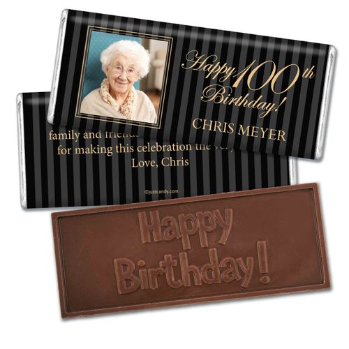 Milestones Personalized Embossed Chocolate Bar 100th Birthday
