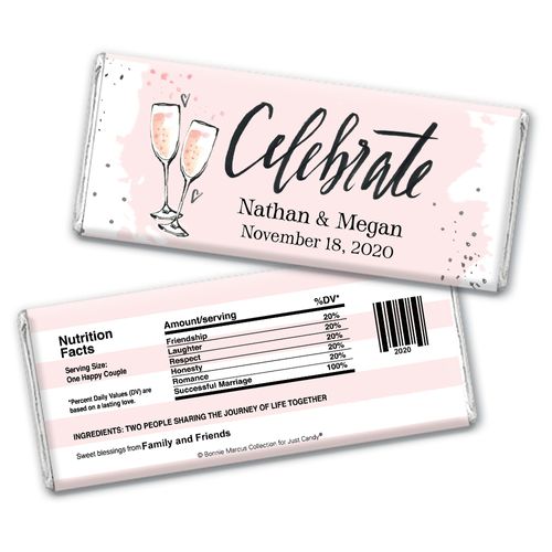 The Bubbly Custom Wedding Favor Personalized Candy Bar - Wrapper Only