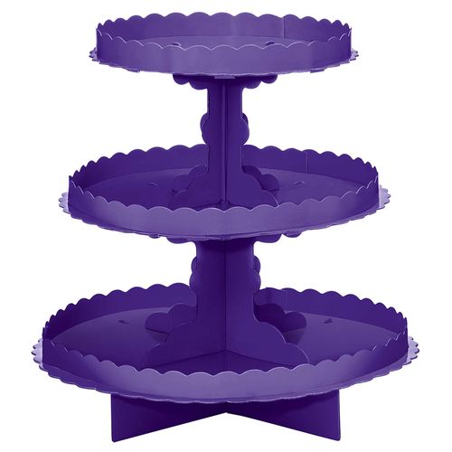 Purple 3 Tier Cupcake Stand