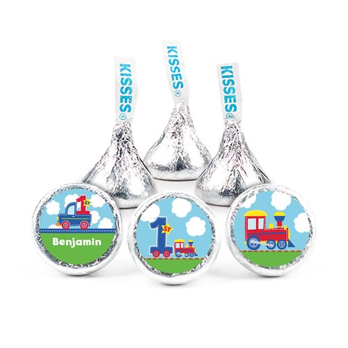 Personalized First Birthday Train 3/4" Sticker (108 Stickers)