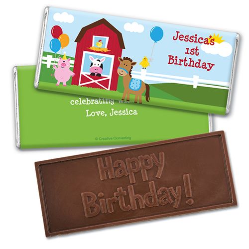 Personalized Birthday Farmhouse Embossed Happy Birthday Chocolate Bar