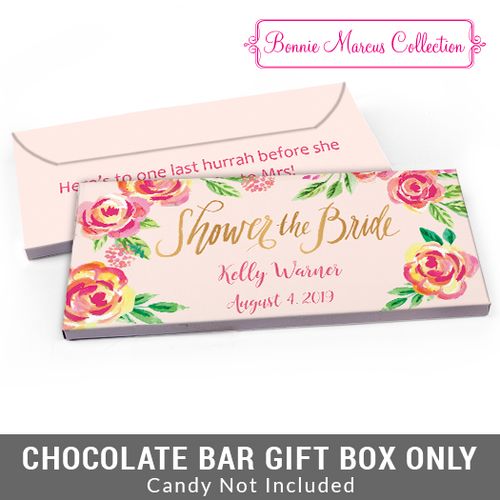 Deluxe Personalized In the Pink Bridal Shower Candy Bar Favor Box