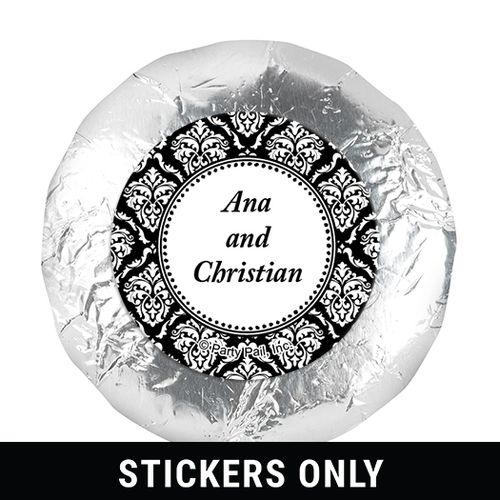 Personalized Wedding Demask 1.25" Stickers (48 Stickers)