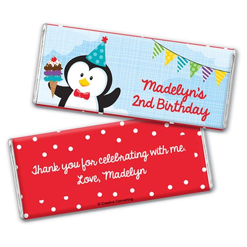 Personalized Birthday Penguin Chocolate Bar Wrappers