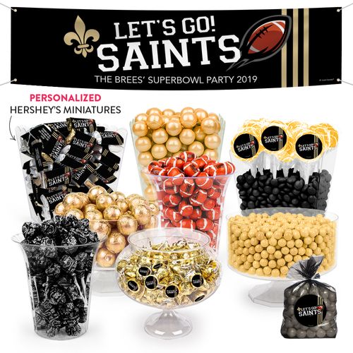 Personalized Saints Football Party Deluxe Candy Buffet