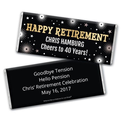 Personalized Bonnie Marcus Collection Retirement Fireworks Assembled Chocolate Bar