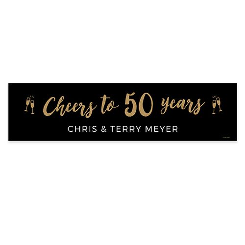 Personalized Anniversary Cheers 5 Ft. Banner