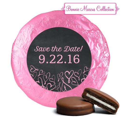 Sweetheart Swirl Save the Date Favors Milk Chocolate Covered Oreo Assembled