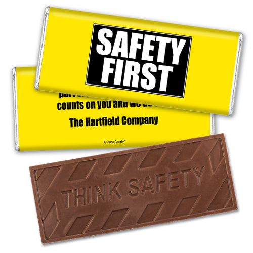 Personalized Embossed Think Safety Chocolate Bar Safety First Promotional