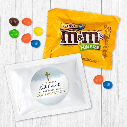 Personalized Confirmation Watercolor God Bless - Peanut M&Ms