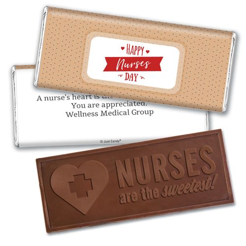 Personalized Nurse Appreciation Happy Nurses Day Embossed Chocolate Bars