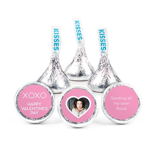 Personalized Valentine's Day XOXO Add Your Photo 3/4" Stickers (108 Stickers)