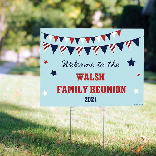 Personalized Family Reunion Yard Sign - Patriotic Family Reunion