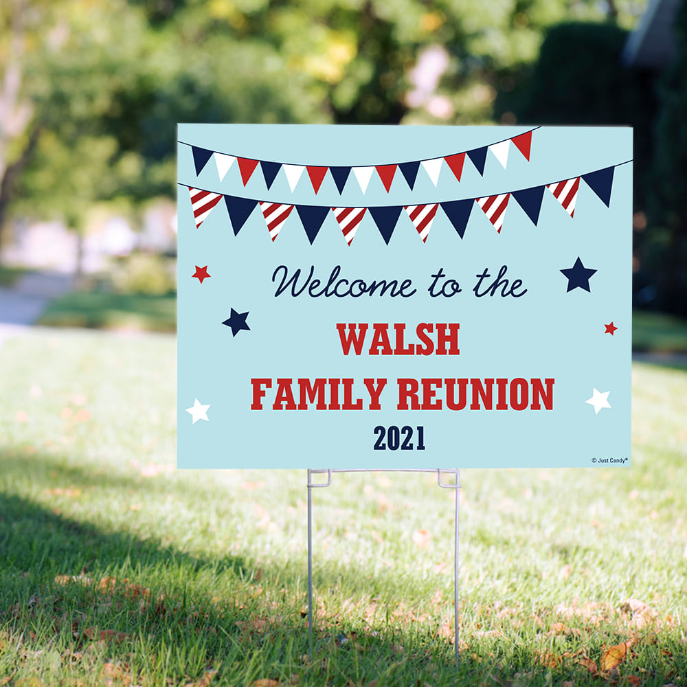 Personalized Family Reunion Yard Sign - Patriotic Family Reunion ...