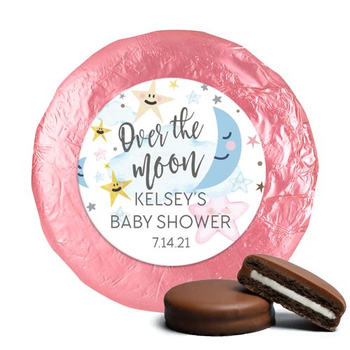 Personalized Over the Moon Baby Shower Milk Chocolate Covered Oreos