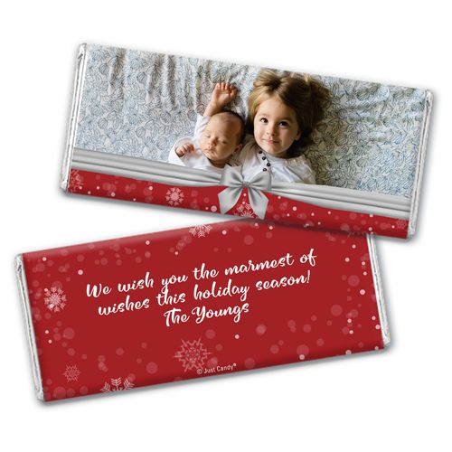Personalized Christmas Welcoming Joy Chocolate Bar Wrappers Only