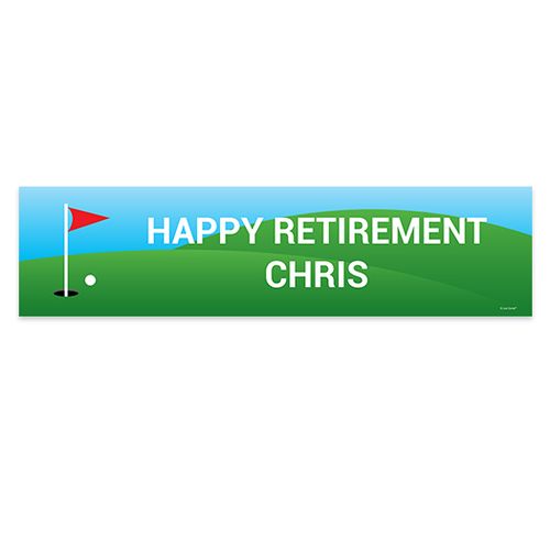 Personalized Retirement Golf 5 Ft. Banner