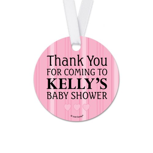Personalized Baby Shower First Peek Round Favor Gift Tags (20 Pack)