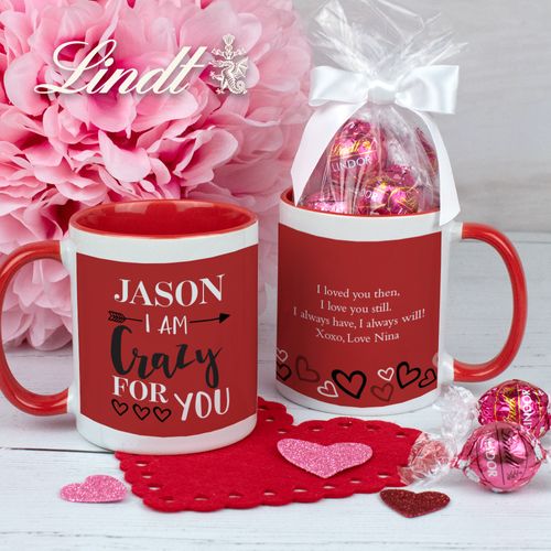 Personalized Crazy for You 11oz Mug with Lindt Truffles