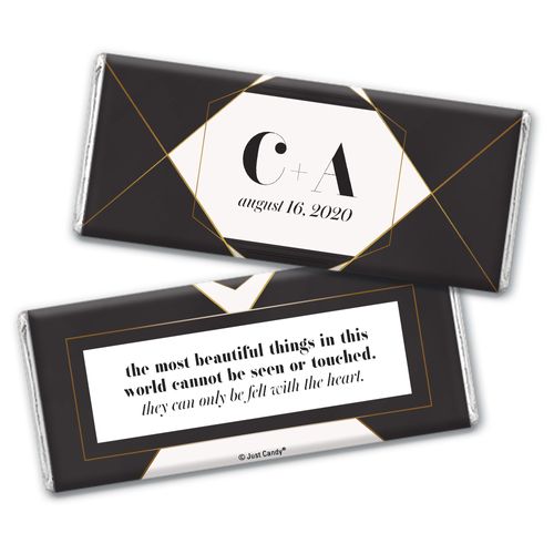 Personalized Elegant Geo Wedding Chocolate Bar Wrappers Only