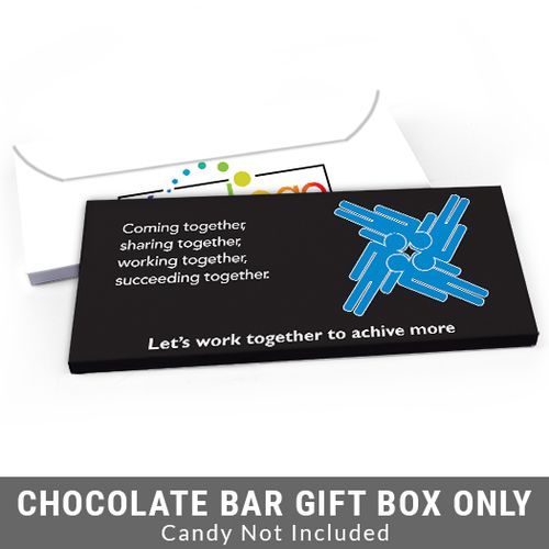Deluxe Personalized Teamwork Puzzle Business Candy Bar Favor Box