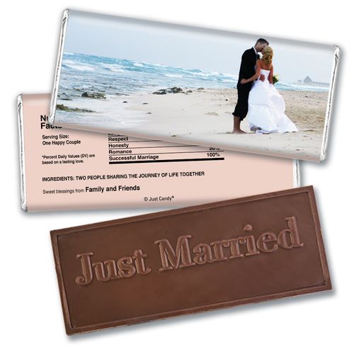Personalized Wedding Favor Embossed Chocolate Bar Full Photo